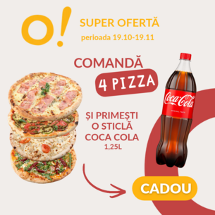 4 pizza + 1,25l coca-cola